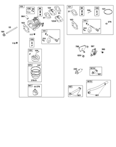 Carburetor And Fuel Supply Group Diagram and Parts List for 356777-0154-G1 200000 - 399999 Briggs and Stratton Engine